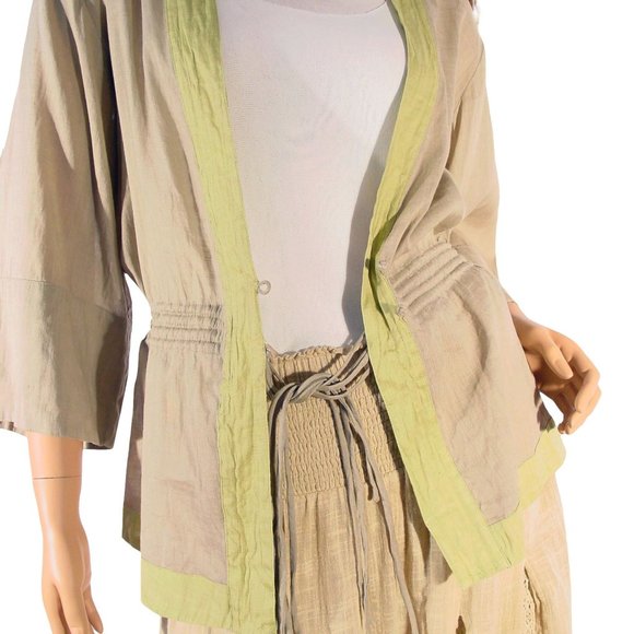 CITRON Santa Monica Lightweight Linen-Look Kimono Jacket M - Picture 3 of 12